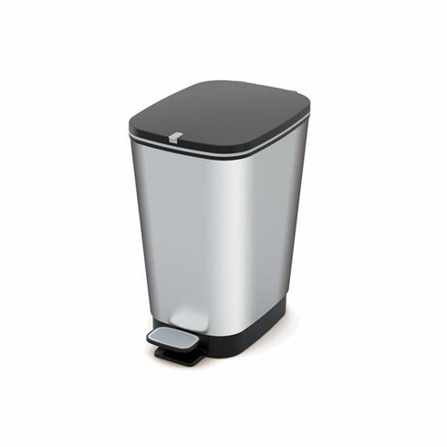 Curver Chic pedálos szemetes, fekete/ezüst, 35L