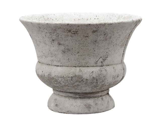Szürke talpas cement kaspó, 28 x 21 cm