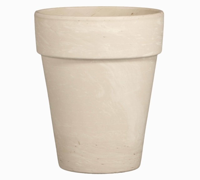 Fehér agyag virágcserép, 21 cm