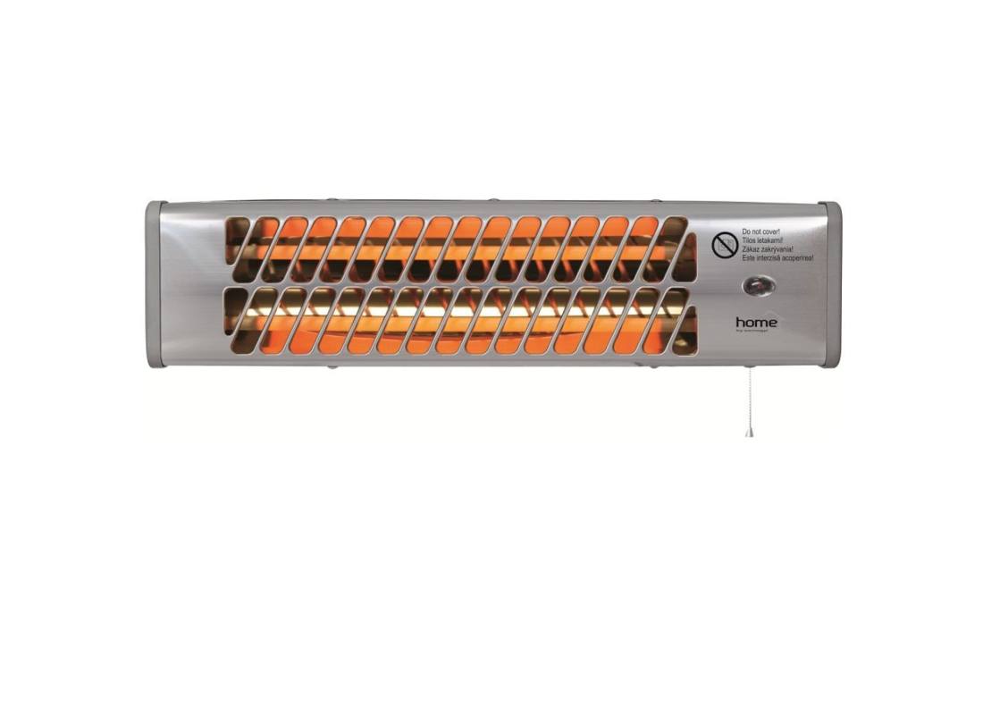 Falra szerelhető kvarccsöves fűtőtest, két fokozatú 1200W