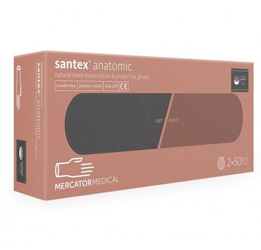 Santex eldobható latex kesztyű 100db-os (50 pár) M-es, 7,5-ös