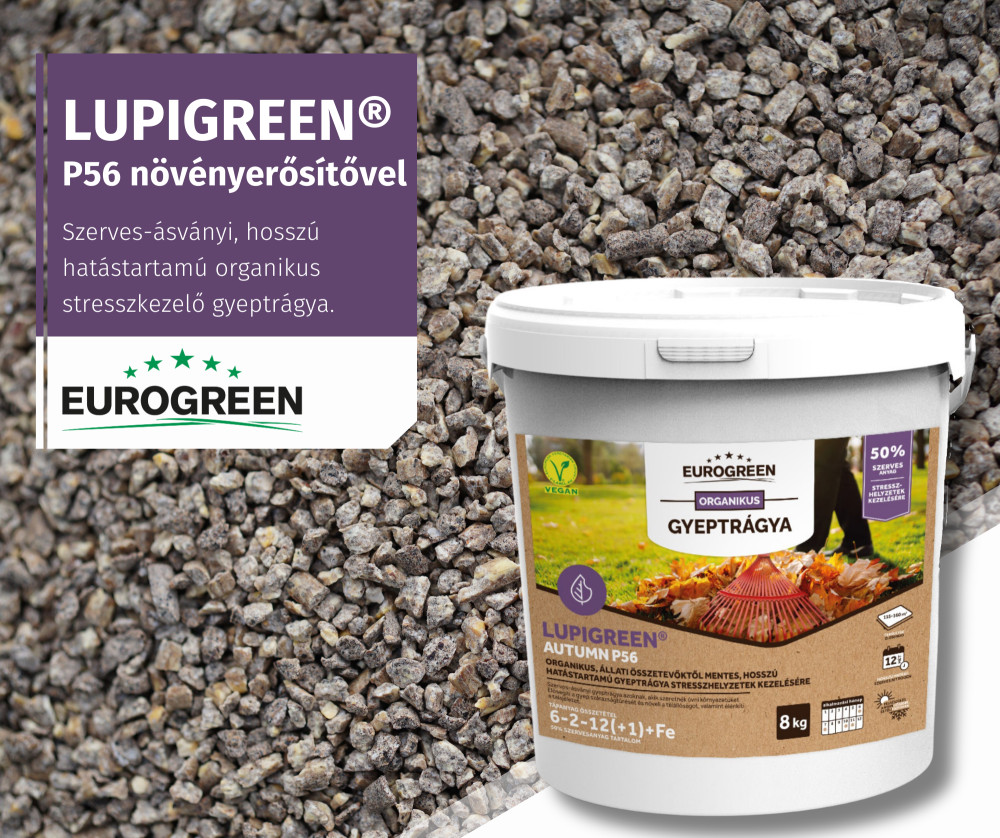 EuroGreen Lupigreen Autumn P56 6 + 2 + 12(+1)+Fe őszi szerves gyeptrágya 8 kg
