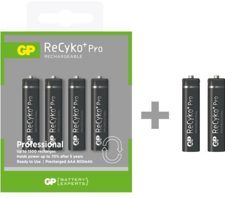 GP ReCyko+ PRO 800mAh AAA akkumulátor 6db-os csomagban