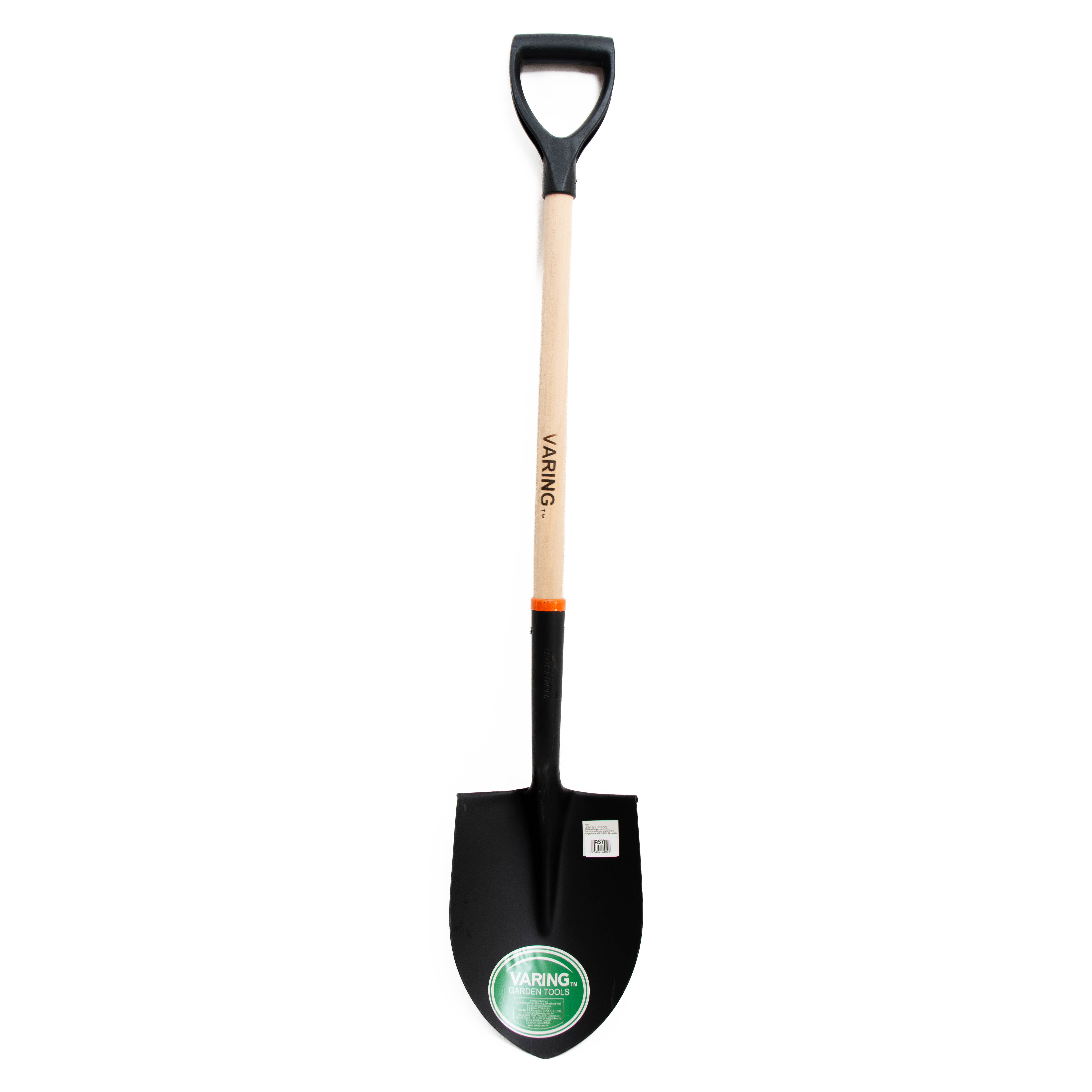 Ásó acél fejjel, lakkozott fa rövid nyéllel és Y-fogantyúval 118cm
