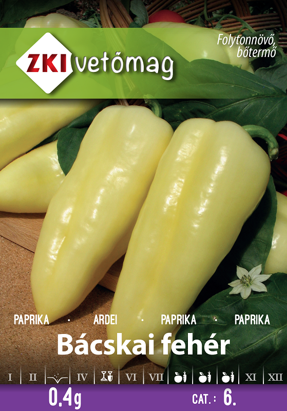 ZKI Bácskai fehér paprika vetőmag 0,4g